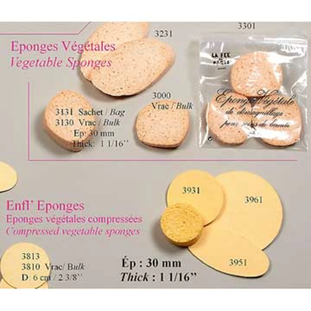 Eponges de démaquillage végétales et compressées